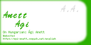 anett agi business card