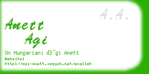 anett agi business card